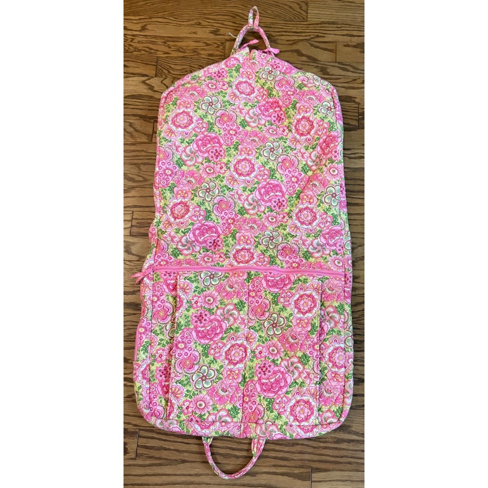 Vera Bradley Petal Pink Quilted Travel Hanging Garment Bag Retired Floral Bag